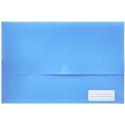 MARBIG POLYPICK DOCUMENT WALLET FOOLSCAP 25MM GUSSET BLUE