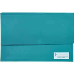 MARBIG POLYPICK DOCUMENT WALLET FOOLSCAP 25MM GUSSET TEAL
