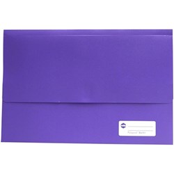 MARBIG POLYPICK DOCUMENT WALLET FOOLSCAP 25MM GUSSET PURPLE