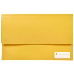 MARBIG POLYPICK DOCUMENT WALLET FOOLSCAP 25MM GUSSET YELLOW