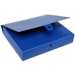 MARBIG POLYPROPYLENE BOX FILE WITH BUTTON A4 WITH 60MM DEPTH BLUE