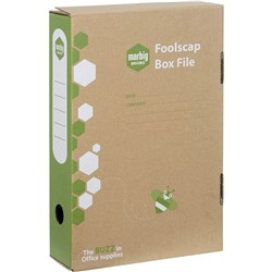 MARBIG ENVIRO STANDARD BOX FILE FOOLSCAP 80MM SPRING FITTED KRAFT