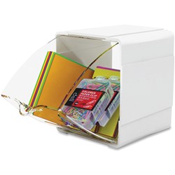 DEFLECTO INTERLOCKING TILT BIN WHITE