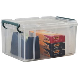ITALPLAST 5 LITRE STACKA PLASTIC STORAGE BOX WITH SECURE LID CLEAR