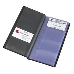 MARBIG STANDARD BUSINESS CARD HOLDER NON INDEXED 255 X 125MM 96 CARD CAPACITY BLACK
