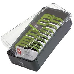 MARBIG PROFESSIONAL SERIES BUSINESS CARD FILING BOX 400 CAPACITY GREY AND LIME