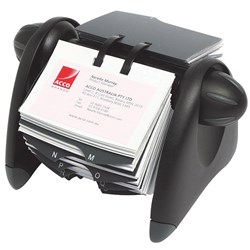 MARBIG PROFESSIONAL SERIES ROTARY FILES 300 CARD CAPACITY BLACK AND GREY