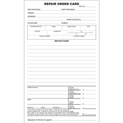 ZIONS ROC SYSTEM CARD REPAIR ORDER 125X205MM PACK OF 250