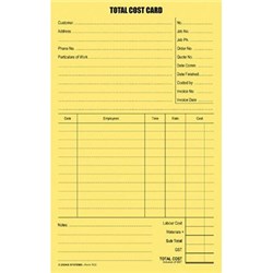 ZIONS TOTAL COST CARDS SYSTEM 125X205MM PACK OF 100