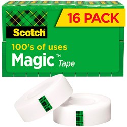 SCOTCH 810-16 MAGIC TAPE 19MMX25.4M MULTIPACK PACK OF 16