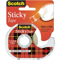SCOTCH 502 STICKY TAPE CRYSTAL CLEAR 18MMX25M HANGSELL