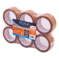 VIBAC PP30R PACKAGING TAPE 48MM X 75M CLEAR PACK OF 6