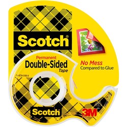 SCOTCH 137 DOUBLE SIDED TAPE 12.7MMX11.4M & DISPENSER