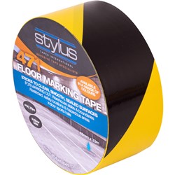 STYLUS 471 FLOOR MARKING TAPE 48MMX33M HAZARD YELLOW & BLACK