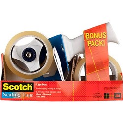 SCOTCH BPS-1 TAPE & DISPENSER 48MMX50M PACKAGING COMBO 2 TAPES & 1 DISPENSER
