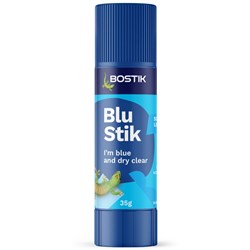 BOSTIK BLU-STICK 35GM LARGE BLUE DRIES CLEAR