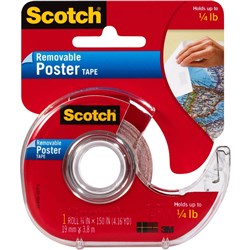 SCOTCH 109 MOUNTING POSTER TAPE 1.9CMX3.8M INDOOR REMOVABLE WITH DISPENSER