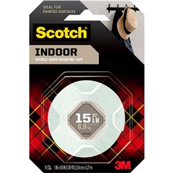 SCOTCH 114 MOUNTING TAPE 2.5CMX1.3M INDOOR STRIP