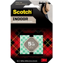 SCOTCH 111P MOUNTING TAPE 2.5CMX2.5CM INDOOR SQUARES PACK OF 16