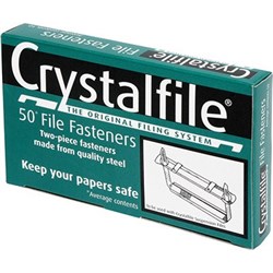 CRYSTALFILE FILE FASTENER 80MM 2 PIECE SILVER BOX OF 50