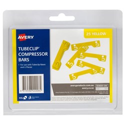 AVERY TUBECLIP COMPRESSOR BAR YELLOW PACK OF 25