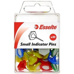 ESSELTE INDICATOR PINS SMALL ASSORTED PACK OF 40