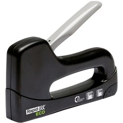 RAPID ECO TACKER STAPLER 100% RECYCLED ACCEPTS 13/4-8 STAPLES BLACK