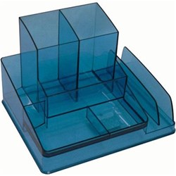 ITALPLAST DESK ORGANISER TRANSLUCENT TINTED BLUE