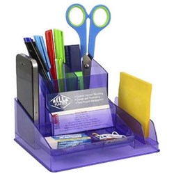 ITALPLAST DESK ORGANISER TRANSLUCENT TINTED PURPLE