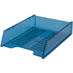 ITALPLAST DOCUMENT TRAY MULTIFIT TRANSLUCENT TINTED BLUE