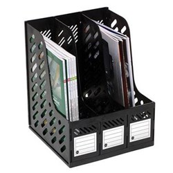 MARBIG MAGAZINE RACK 3 COMPARTMENTS BLACK