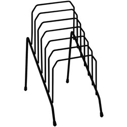 ITALPLAST STEP FILE ORGANISER WIRE SMALL 6 SLOT BLACK
