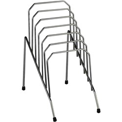 ITALPLAST STEP FILE ORGANISER WIRE SMALL 6 SLOT CHROME