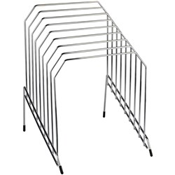 ITALPLAST STEP FILE ORGANISER WIRE LARGE 8 SLOT CHROME