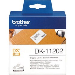 BROTHER DK-11202 SHIPPING OR NAME BADGE LABELS 62 X 100MM 300 LABELS WHITE