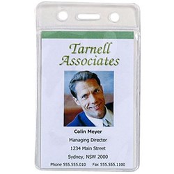 REXEL ID POUCHES PORTRAIT 62 X 104MM CLEAR PACK OF 10