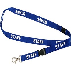 REXEL PRE-PRINTED ID LANYARDS STAFF WITH BREAKAWAY SAFETY CLIP BLUE PACK OF 5