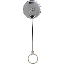 REXEL ID RETRACTABLE METAL KEY HOLDER WITH KEY RING 70CM BLACK