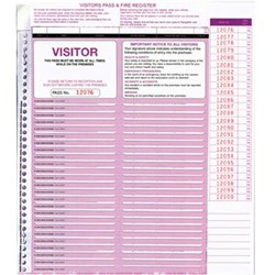 ZIONS CVSFR VISITORS SECURITY FORMAT REGISTER REFILLS TO SUIT BCVSFR PACK OF 250