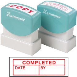 XSTAMPER STAMP CX-BN 1542 COMPLETED/DATE/BY RED