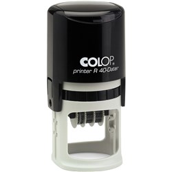 COLOP R40 SELF INKING 12 HOUR TIME AND DATE STAMP 4MM RED/BLUE INK