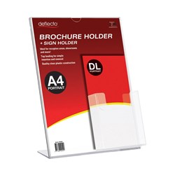 DEFLECTO SIGN HOLDER SLANTED A4 SIGN HOLDER WITH TOP MOUNT DL BROCHURE HOLDER PORTRAIT