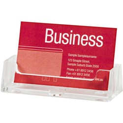 ESSELTE BUSINESS CARD HOLDER FREE STANDING LANDSCAPE SINGLE CLEAR