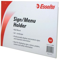 ESSELTE SIGN/MENU HOLDER A4 WALL MOUNT LANDSCAPE