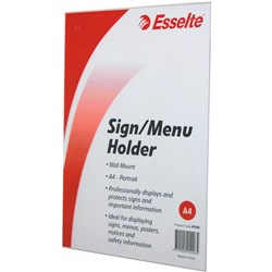 ESSELTE SIGN/MENU HOLDER A4 WALL MOUNT PORTRAIT