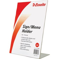 ESSELTE SIGN/MENU HOLDER A4 SLANTED PORTRAIT