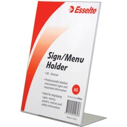 ESSELTE SIGN/MENU HOLDER A5 SLANTED PORTRAIT