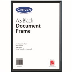 CARVEN CERTIFICATE FRAME A3 WALL MOUNTABLE BLACK