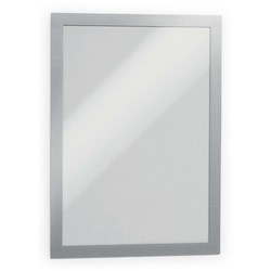DURABLE DURAFRAME SIGN HOLDER A4 ADHESIVE BACK SILVER PACK OF 2