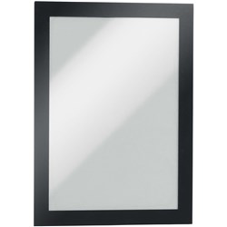 DURABLE DURAFRAME MAGNETIC FRAME SIGN HOLDER A5 ADHESIVE BACK BLACK PACK OF 2